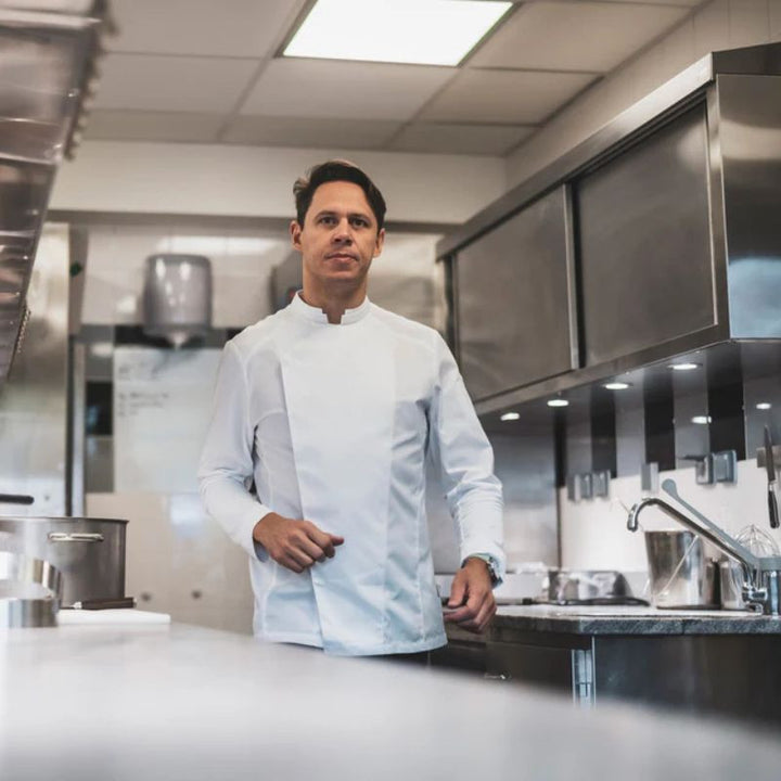 Veste de Cuisine Lemongrass2 Homme Manches Longues  blanche