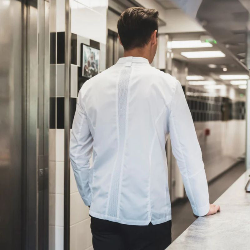 Veste de Cuisine Lemongrass2 Homme Manches Longues  blanche