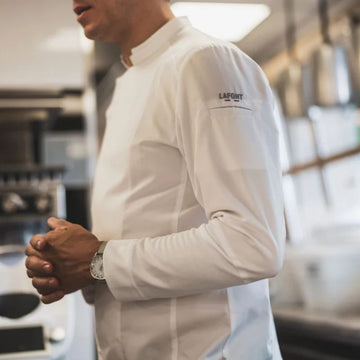 Veste de Cuisine Lemongrass2 Homme Manches Longues  blanche