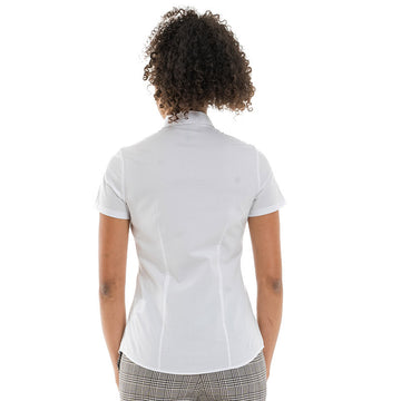 Chemise Femme Manches Courtes Stretch Blanche - KARIBAN