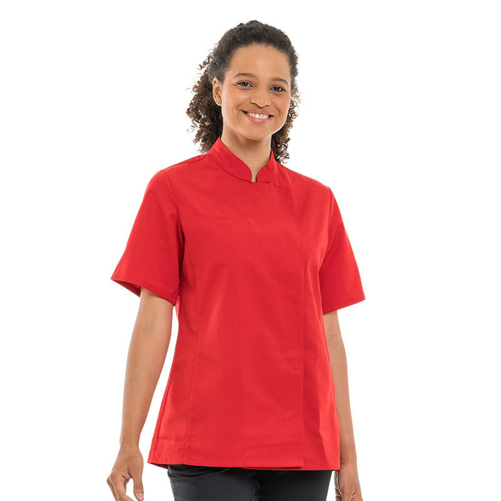 Veste de Cuisine Femme Légère Rouge Californie - MANELLI