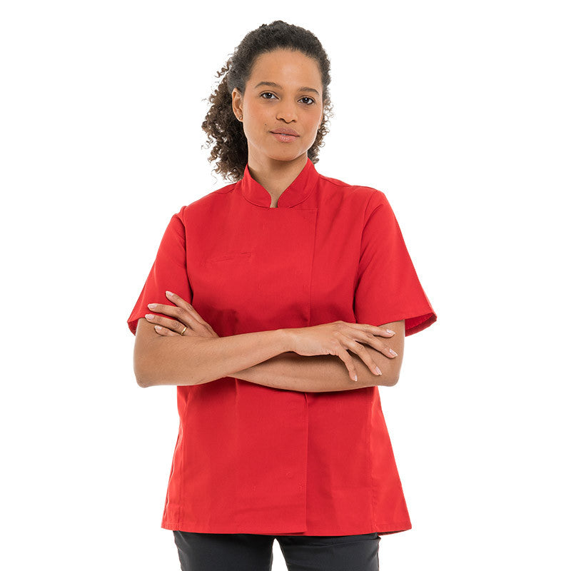 Veste de Cuisine Femme Légère Rouge Californie - MANELLI