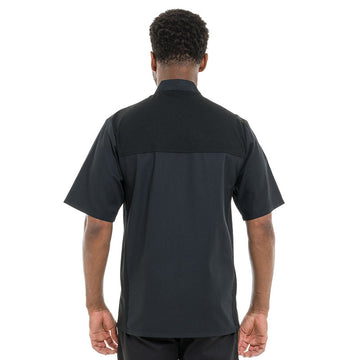 Veste de Cuisine Homme Gaufrée Paris Manches Courtes Noire -