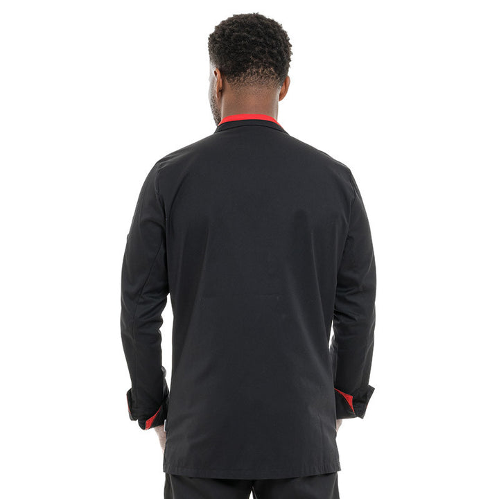 Veste de Cuisine Homme Mint Manches Longues Noir Rouge - LAFONT
