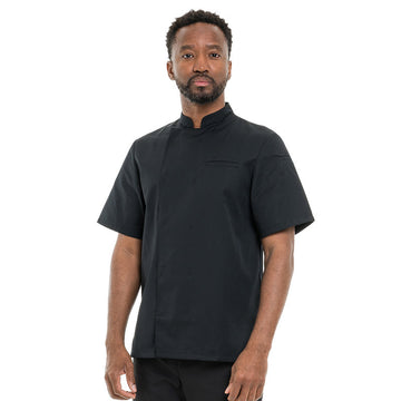 Veste de Cuisine à Manches Courtes Texas Noire - MANELLI