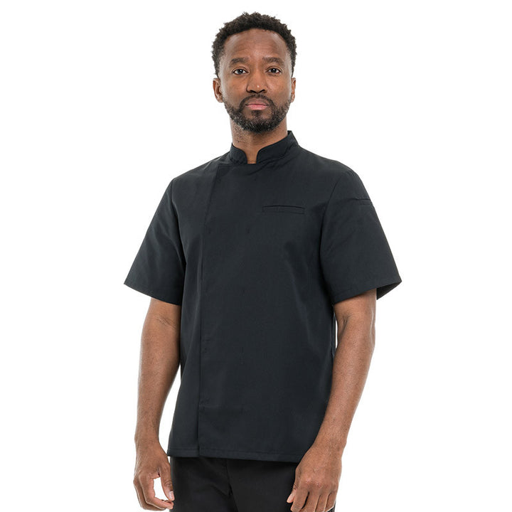 Veste de Cuisine à Manches Courtes Texas Noire - MANELLI