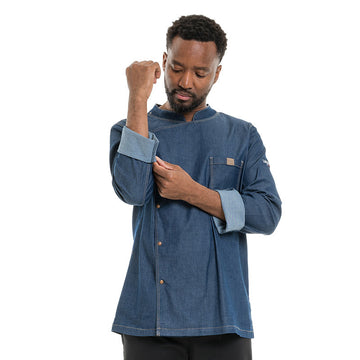 Veste de Cuisine Homme Broca Manches Longues Bleu Jean - LAFONT CUISINE - 8