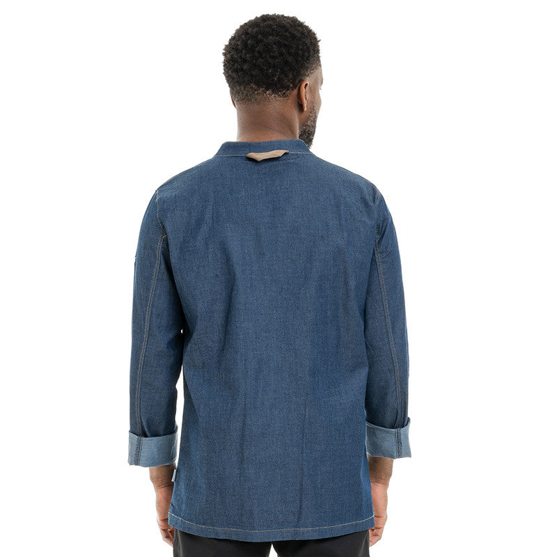 Veste de Cuisine Homme Broca Manches Longues Bleu Jean - LAFONT CUISINE