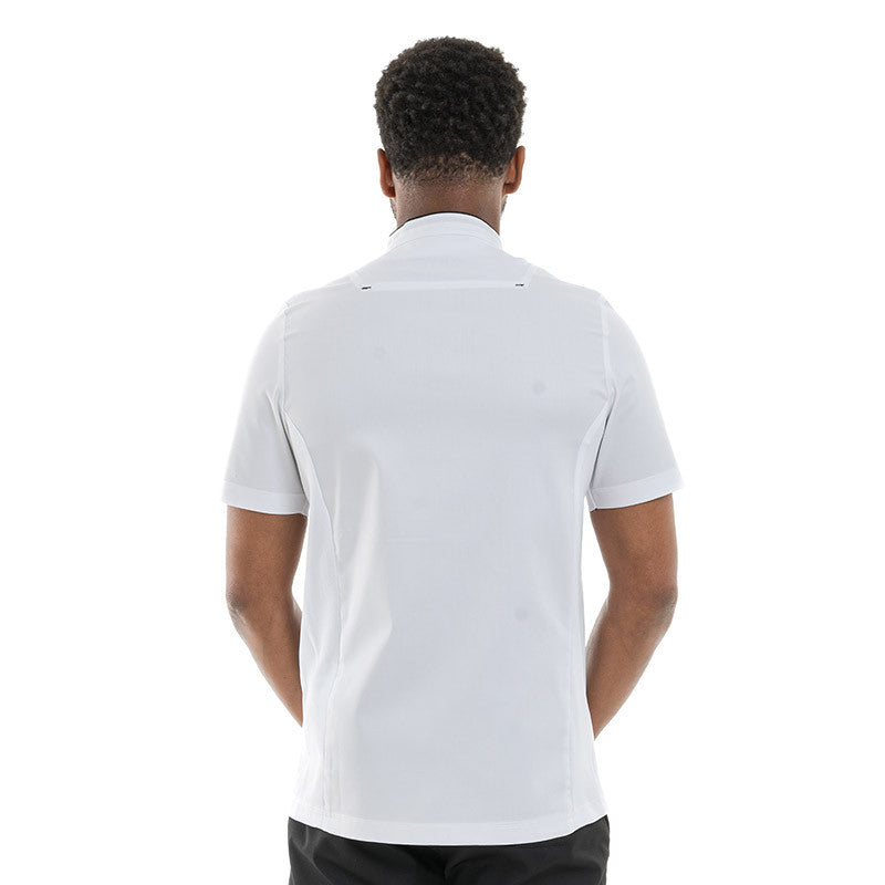 Veste de Cuisine Homme Manches Courtes Blanc et Noir Crush - MOLINEL