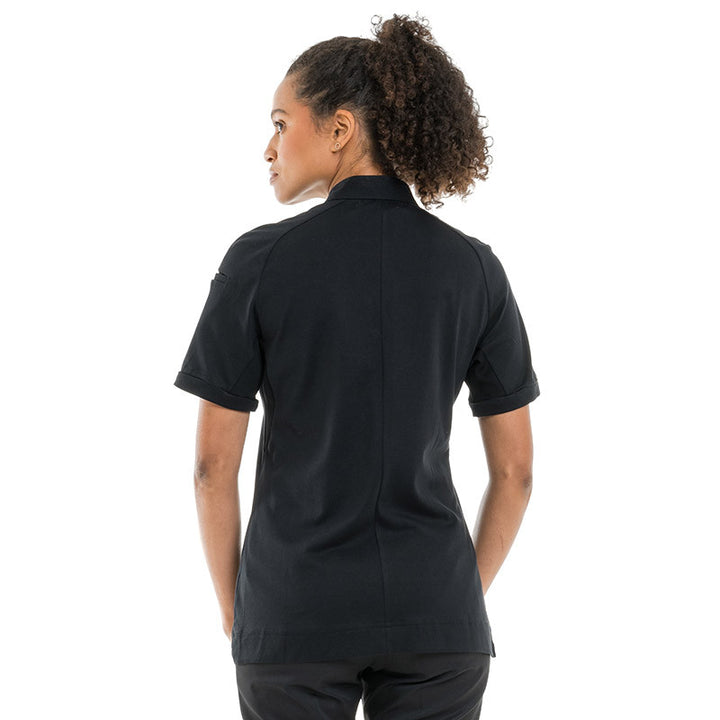 Veste de Cuisine Femme Noire Col Mao Gloria - ROBUR