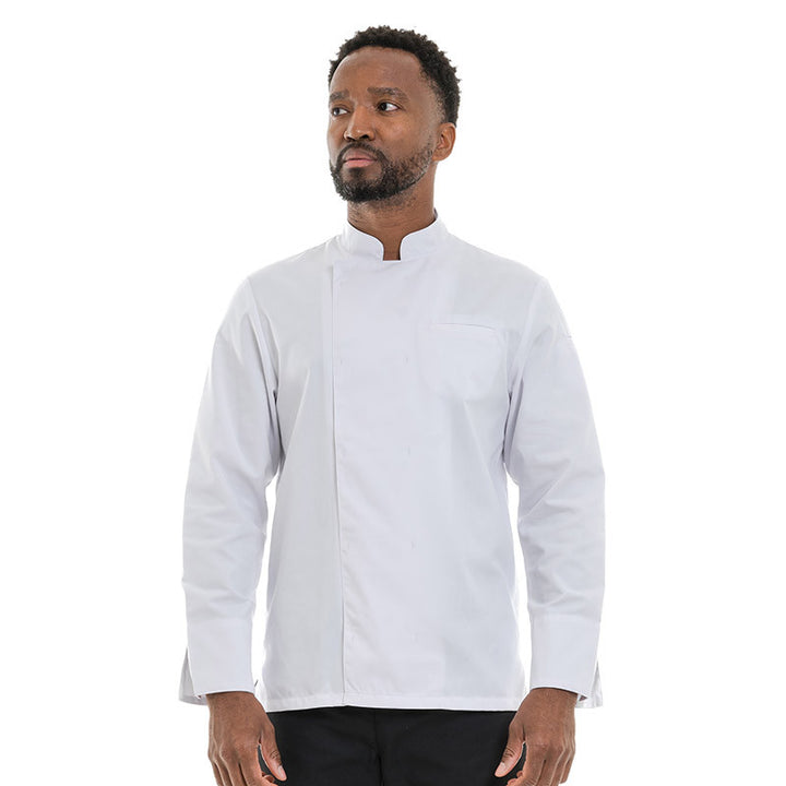 Veste de Cuisine Homme Texas à Manches Longues Blanche - MANELLI