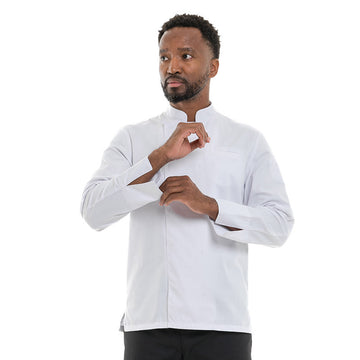 Veste de Cuisine Homme Texas à Manches Longues Blanche - MANELLI