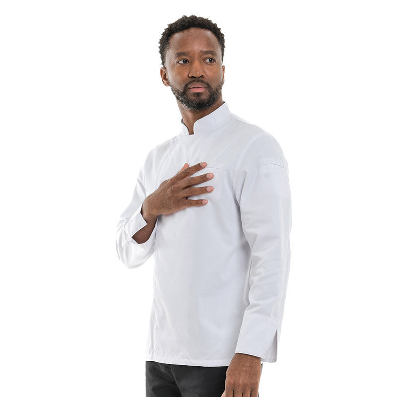 Veste de Cuisine Homme Texas à Manches Longues Blanche - MANELLI