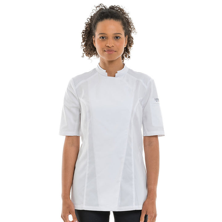 Veste de Cuisine Femme Manches Courtes Nutmeg2 - blanche