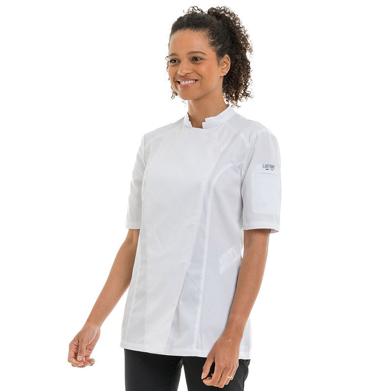 Veste de Cuisine Femme Manches Courtes Nutmeg2 - blanche