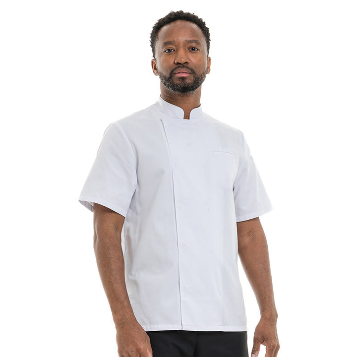Veste de Cuisine Homme Texas Manches Courtes Blanche - MANELLI