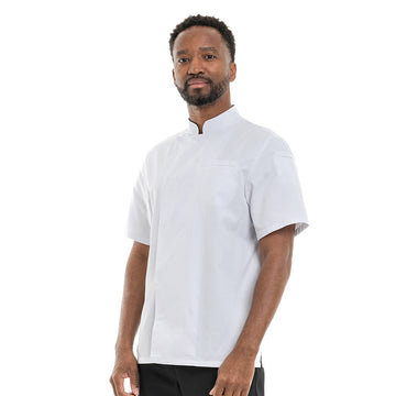 Veste de Cuisine Homme Texas Manches Courtes Blanche - MANELLI