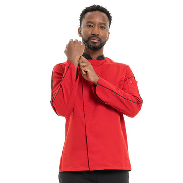 Veste de Boucher Homme Manches Longues Rouge - ROBUR - 5