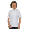 Veste de Cuisine Femme Blanche Liseré Noir Aération Côté Manches Courtes - MANELLI