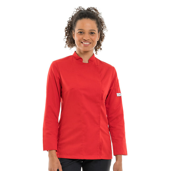 Veste boucherie Femme Manches Longues Rouge