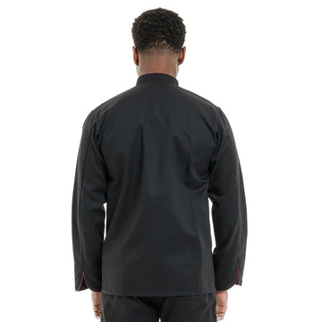 Veste de Cuisine Noire Liseré Bordeaux - MANELLI