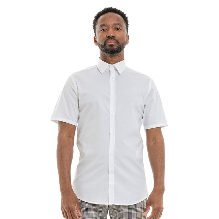 Men's Short-Sleeved White Cappuccino Service Shirt - LAFONT