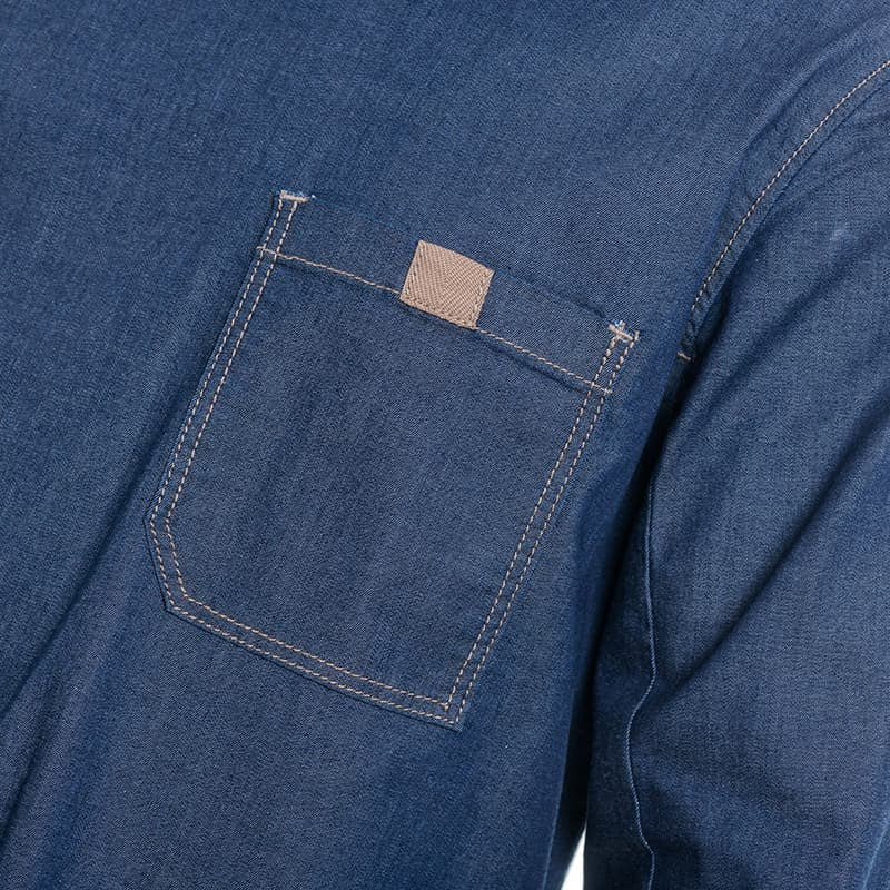 Veste de Cuisine Homme Broca Manches Longues Bleu Jean - LAFONT CUISINE