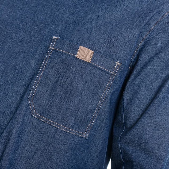 Veste de Cuisine Homme Broca Manches Longues Bleu Jean - LAFONT CUISINE