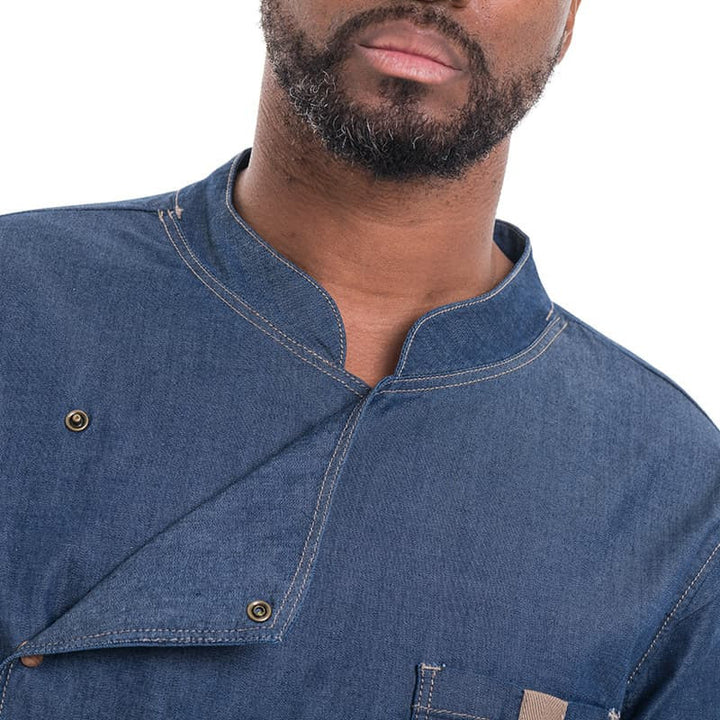 Veste de Cuisine Homme Broca Manches Longues Bleu Jean - LAFONT CUISINE