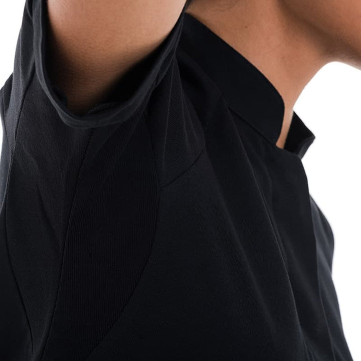 Veste de Cuisine Femme Noire Col Mao Gloria - ROBUR