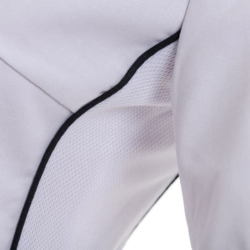 Veste de Cuisine Femme Blanche Liseré Noir Aération Côté Manches Courtes - MANELLI - 7