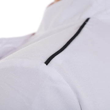 Veste de Cuisine Femme Blanche Liseré Noir Aération Côté Manches Courtes - MANELLI - 8