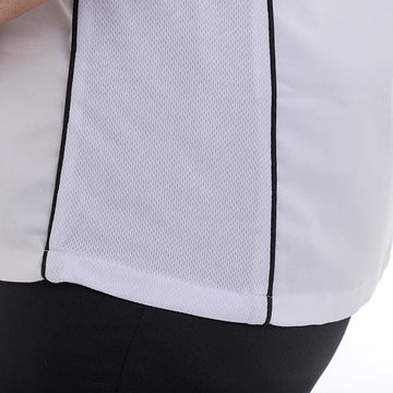 Veste de Cuisine Femme Blanche Liseré Noir Aération Côté Manches Courtes - MANELLI - 9