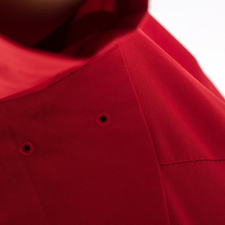 Veste de Bouchère Femme Manches Courtes Rouge - MANELLI