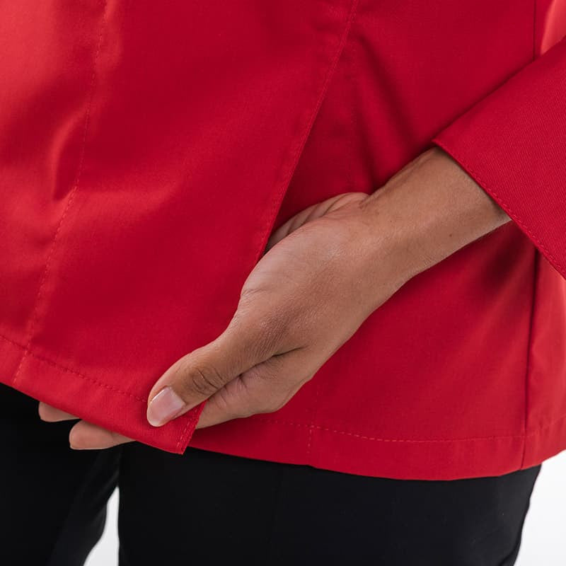 Veste de Cuisine Femme Manches Longues Rouge - MANELLI