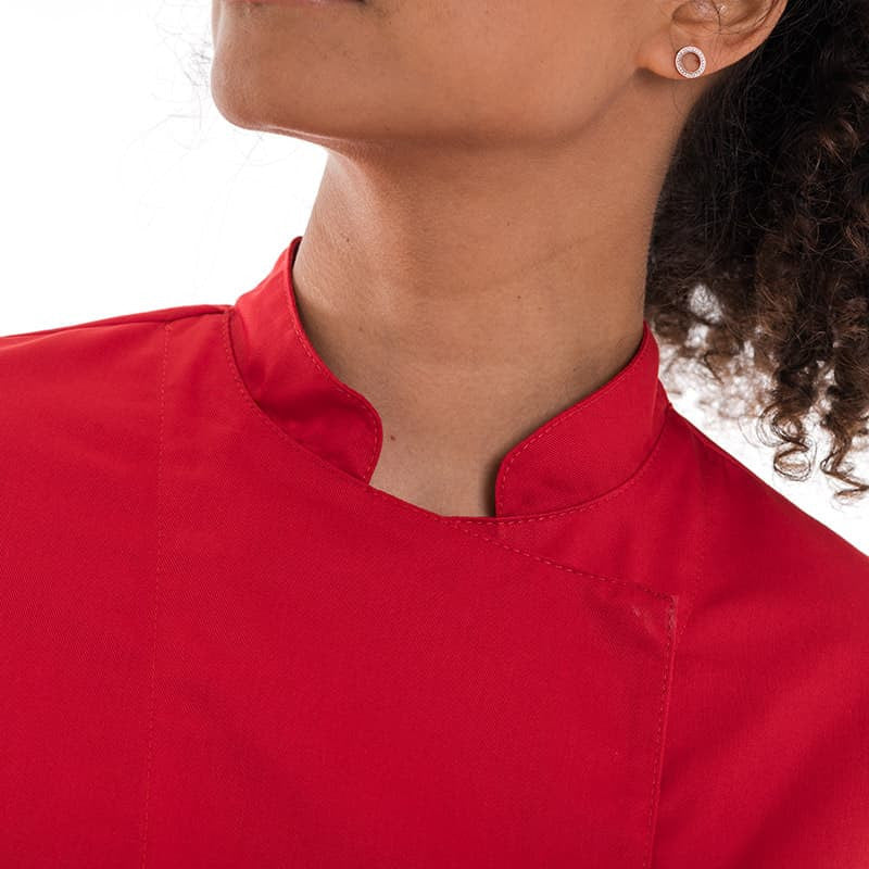 Veste de Cuisine Femme Manches Longues Rouge - MANELLI
