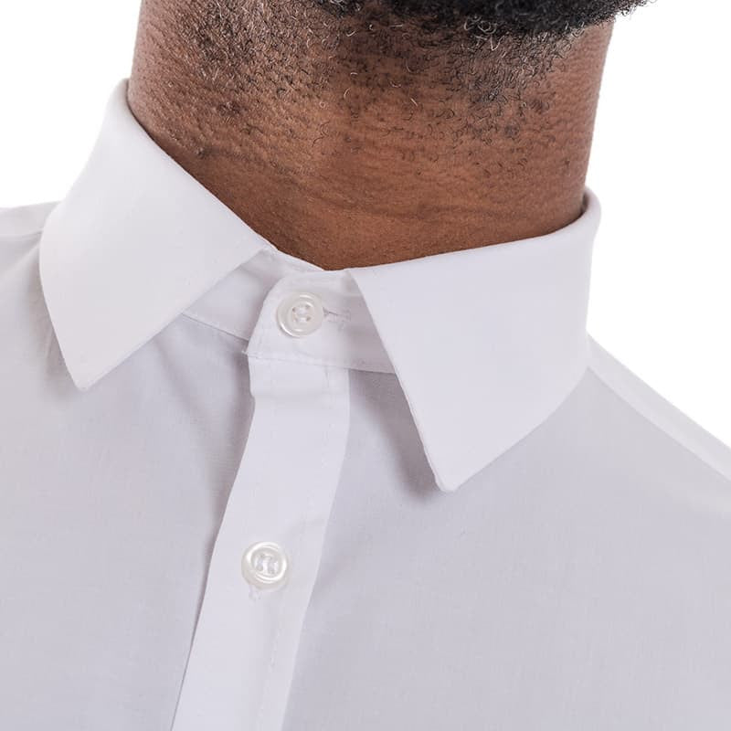 Men's Short-Sleeved White Cappuccino Service Shirt - LAFONT