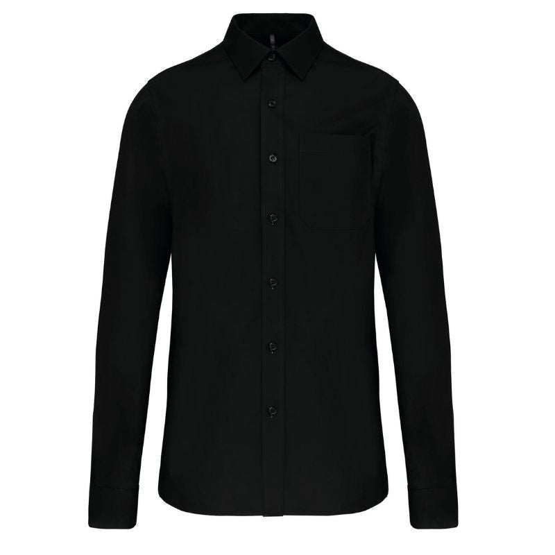 Chemise de Service Popeline Manches Longues noir