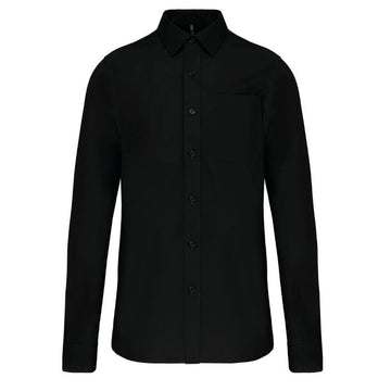 Chemise de Service Popeline Manches Longues noir