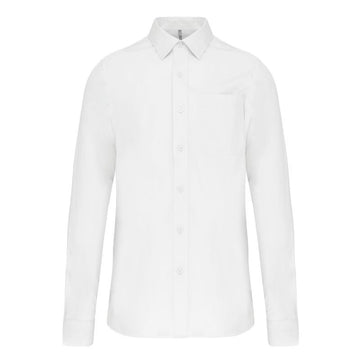 Chemise de Service Popeline Manches Longues blanche