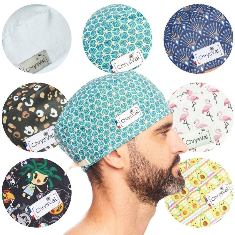 Calot Médical Unisexe Couvrant 100% Coton à Motifs - CHRYSVAL