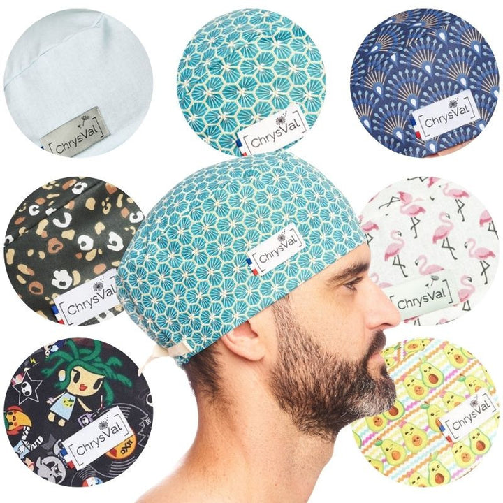 Calot Médical Unisexe Couvrant 100% Coton à Motifs - CHRYSVAL