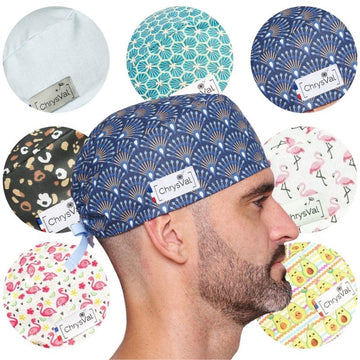 Calot Médical Unisexe Court 100% Coton à Motifs - CHRYSVAL