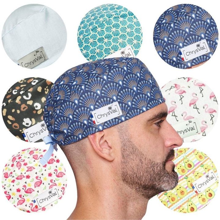 Calot Médical Unisexe Court 100% Coton à Motifs - CHRYSVAL