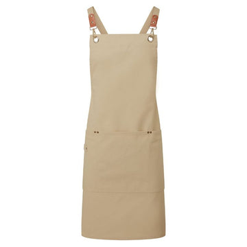 Tablier Bavette à Bretelles Croisées beige foncé