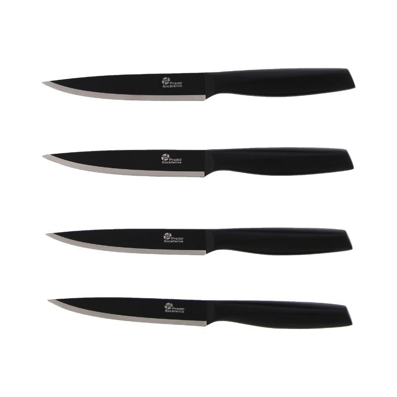 Set de 4 Couteaux à Steak Lame Noire 12,5 cm - PRADEL