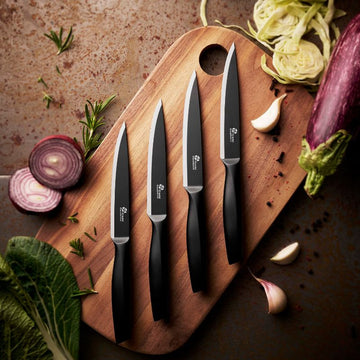 Set de 4 Couteaux à Steak Lame Noire 12,5 cm - PRADEL