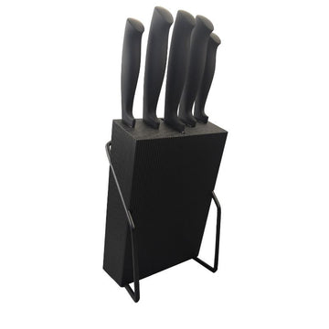 Bloc Couteaux 6 Pièces Manche Soft Noir Essentiels - PRADEL