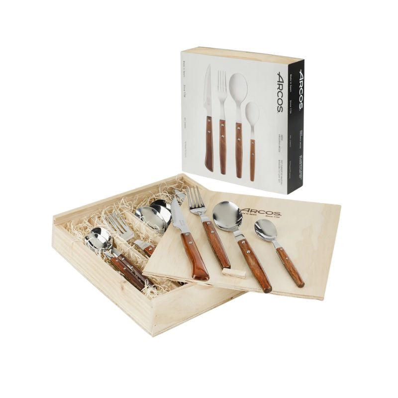 Coffret Couverts Bois Gregorio 16 Pièces - ARCOS