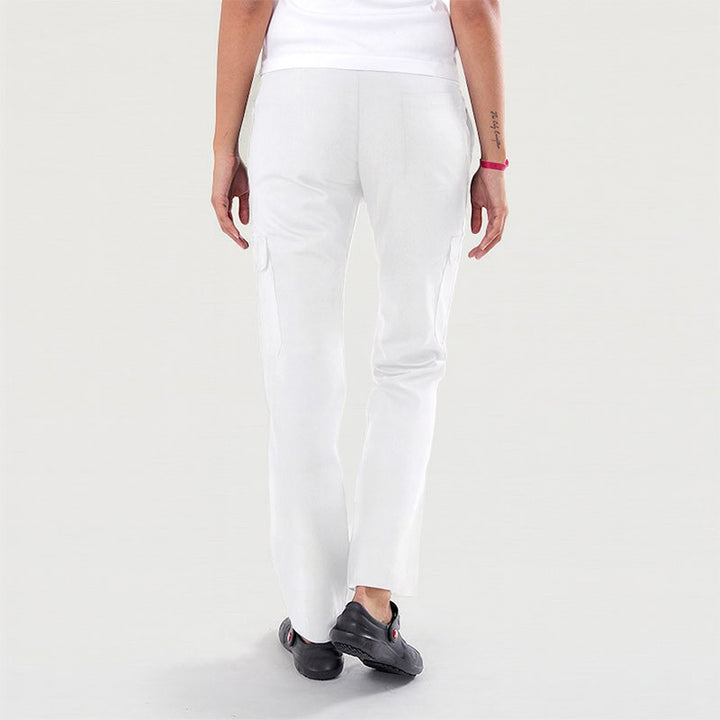 Pantalon de Cuisine Femme Poches Latérales Blanc - MANELLI